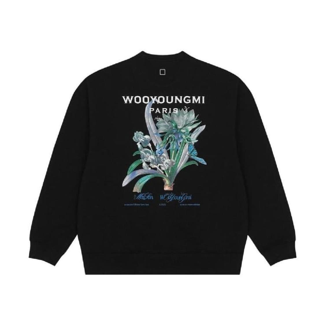 [정품]우영미 플라워 프린팅 블랙 맨투맨 상품이미지1