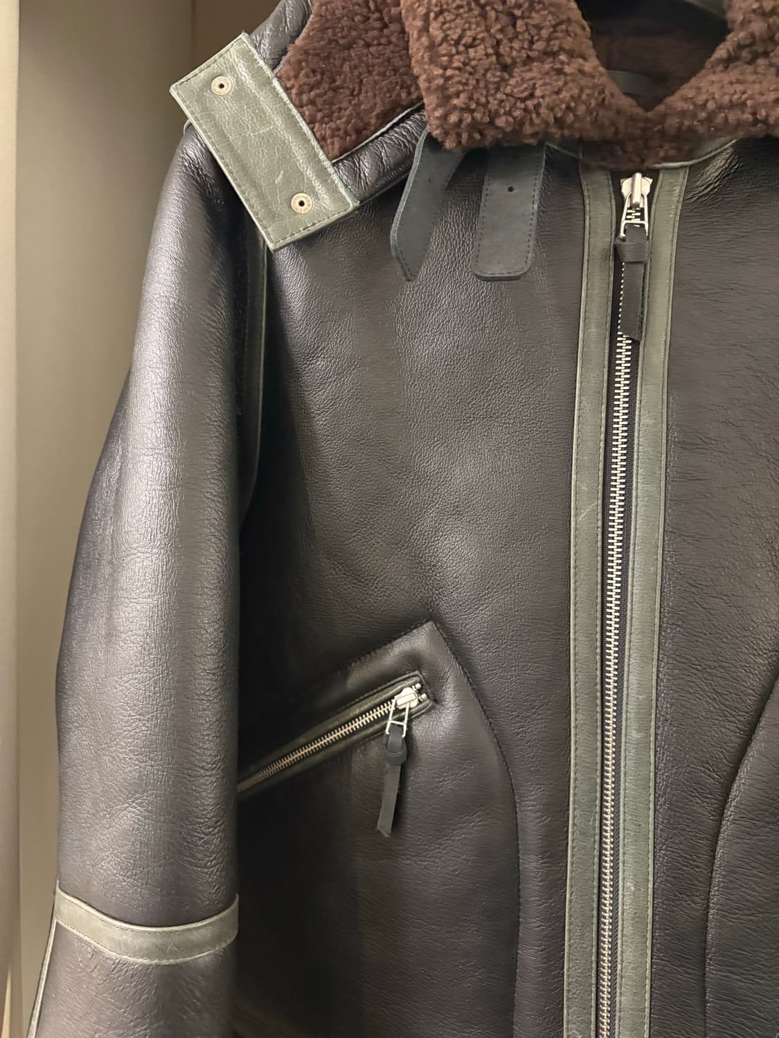 페치 fetch 이글 무통 자켓 무스탕 블랙 라지 상품이미지9