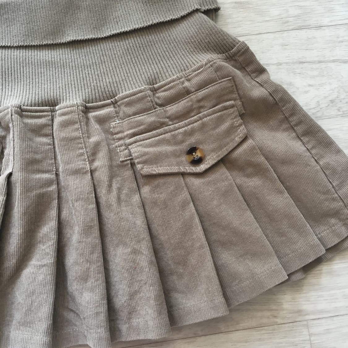 일본빈티지 핀터깔 브라운 스커트 상품이미지3