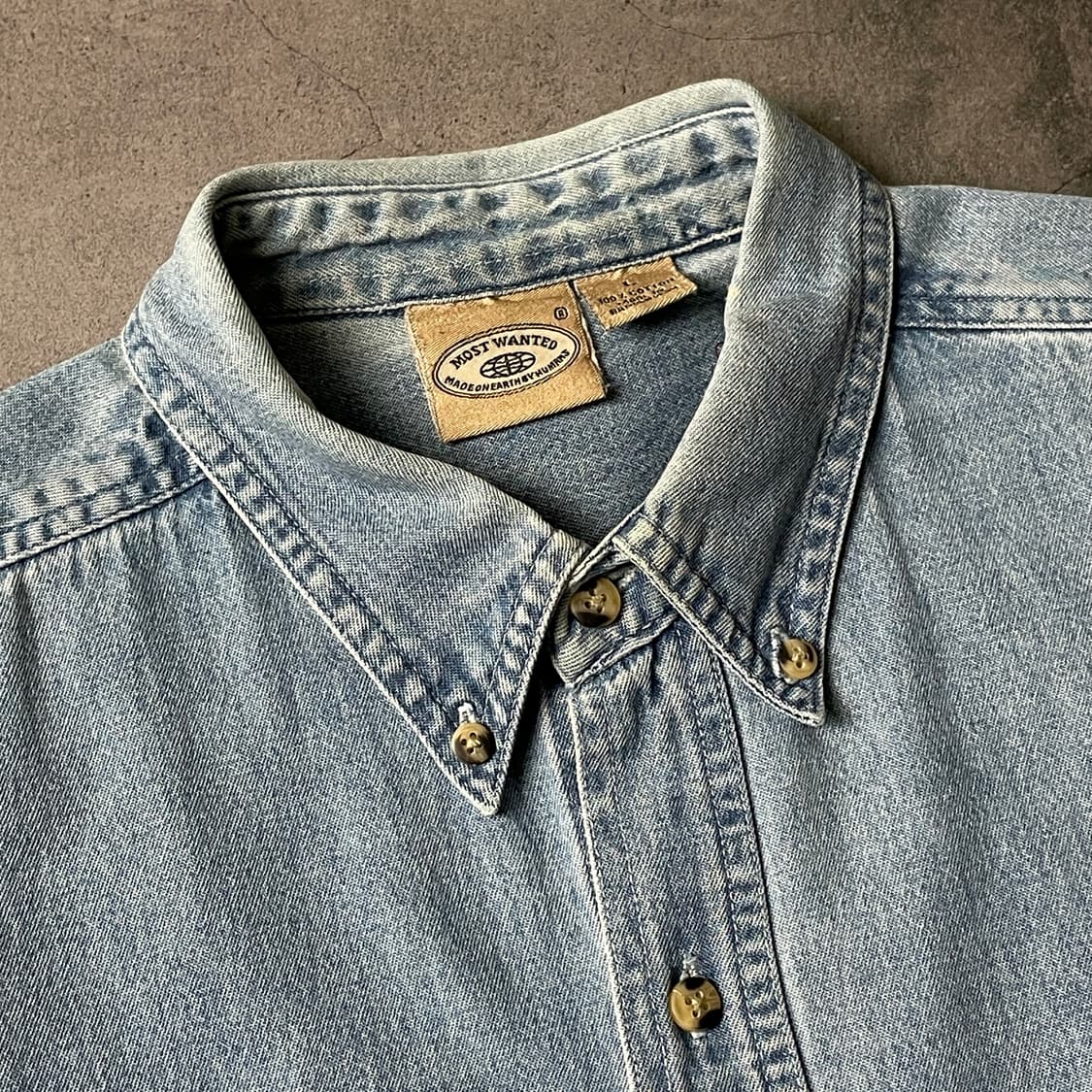 WANTED 빈티지 연청 코튼 데님 셔츠 A00645 상품이미지2