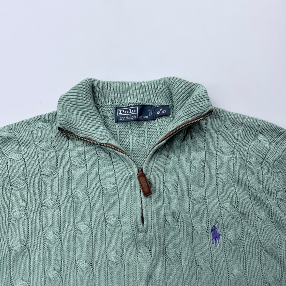 폴로 랄프로렌 케이블니트 꽈배기니트 반집업 상품이미지3