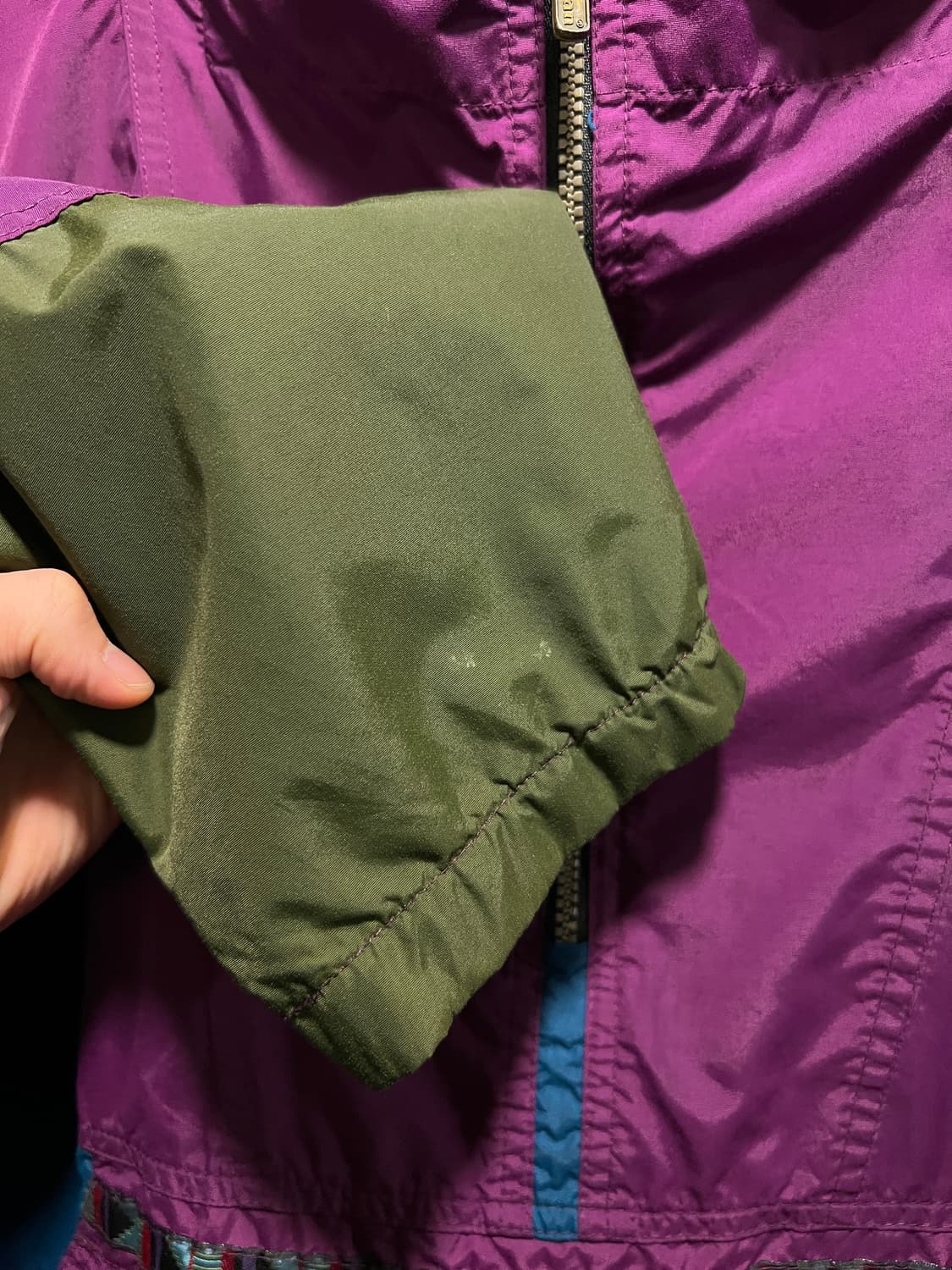 [L]90's 엘엘빈 USA 버건디 나일론 마운틴 아노락 자켓 상품이미지5