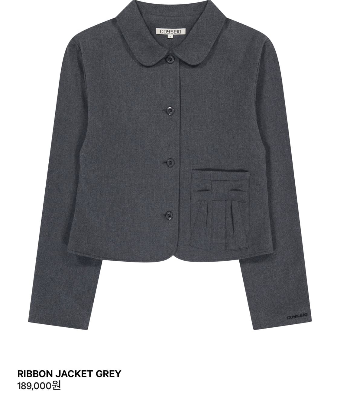 코이세이오 RIBBON JACKET GREY 상품이미지1