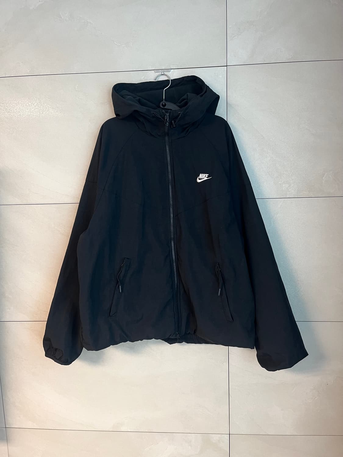 [2XL/110] 나이키 윈드러너 우븐 기모 바람막이 자켓 블랙  상품이미지3