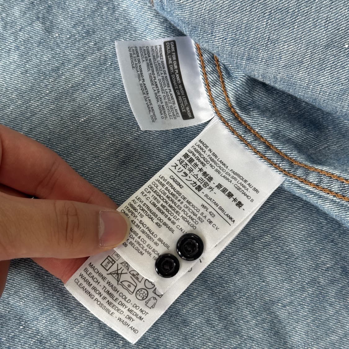 리바이스 우먼 오렌지탭 크롭 데님셔츠 S 상품이미지6