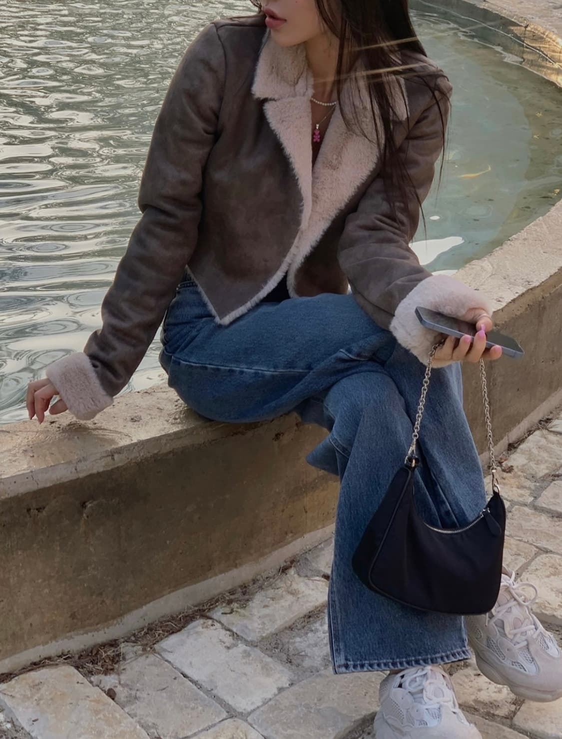 페일제이드 시어링 자켓 무스탕 브라운 상품이미지2