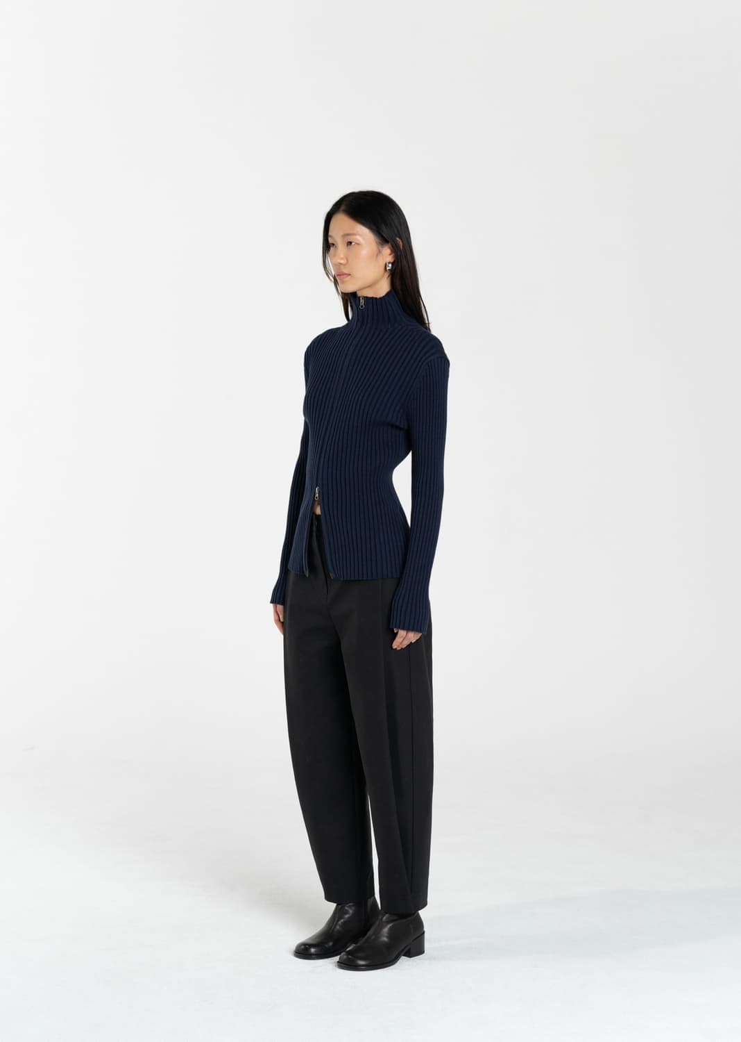 아모멘토 하이넥 투웨이 집업 가디건 상품이미지2