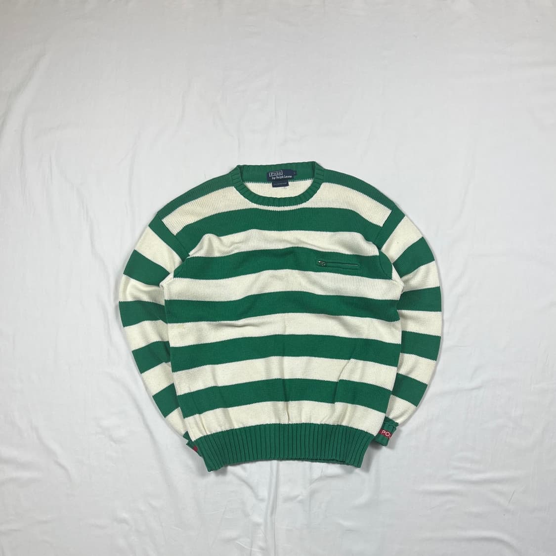 90‘s 폴로랄프로렌 polo 스펠아웃 스트라이프 니트 스웨터 상품이미지1