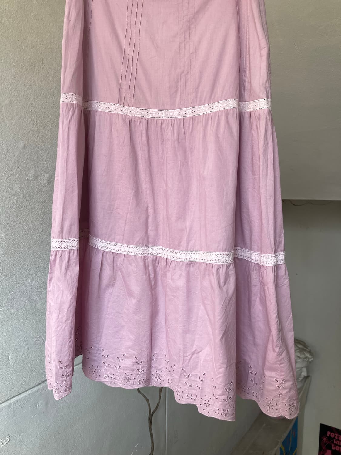 라일락 모리걸 레이스 롱 스커트 상품이미지3