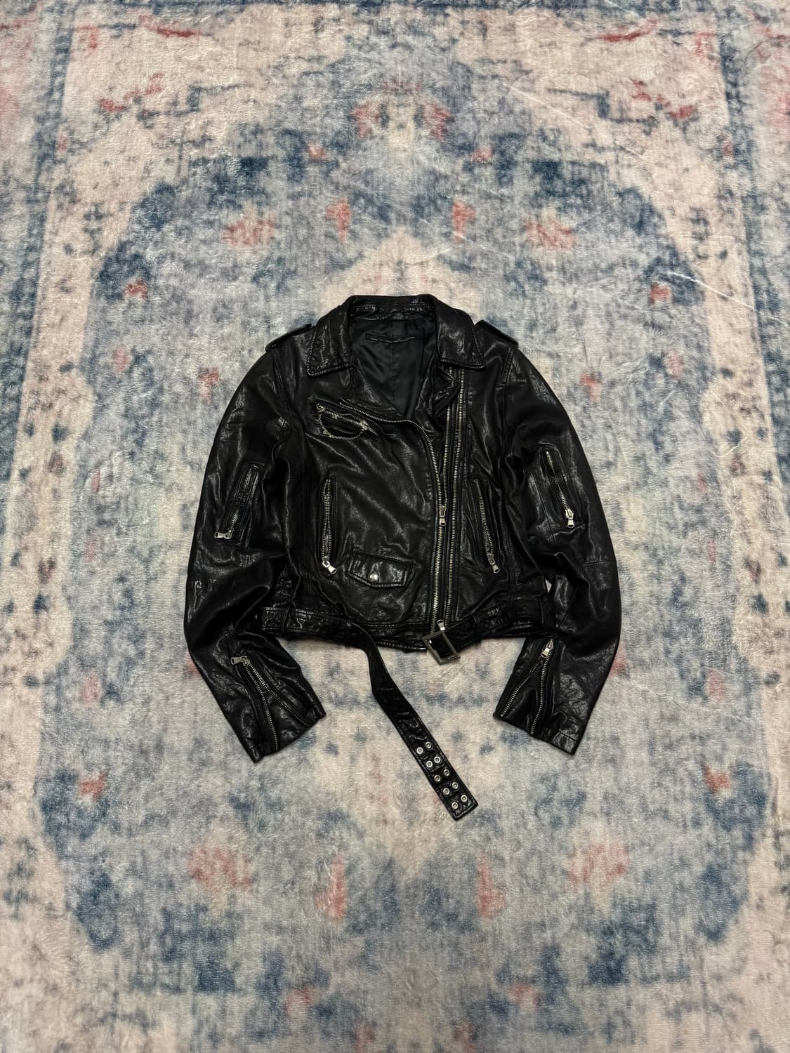 Unknown vegetable lamb skin rider jacket 상품이미지2