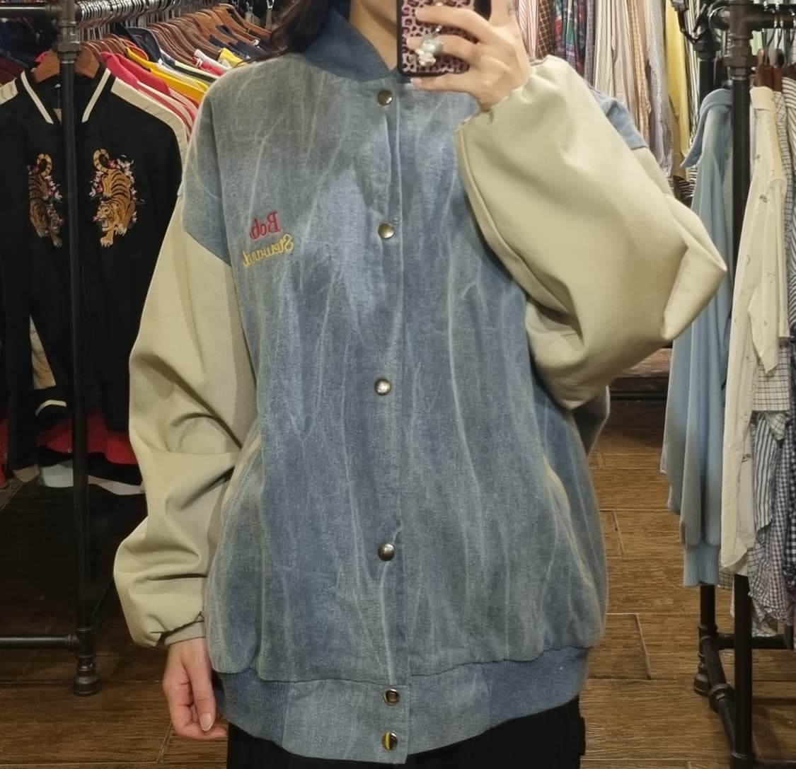 [Hi] vtg 빈티지 데님 바시티 자켓 블루 상품이미지1