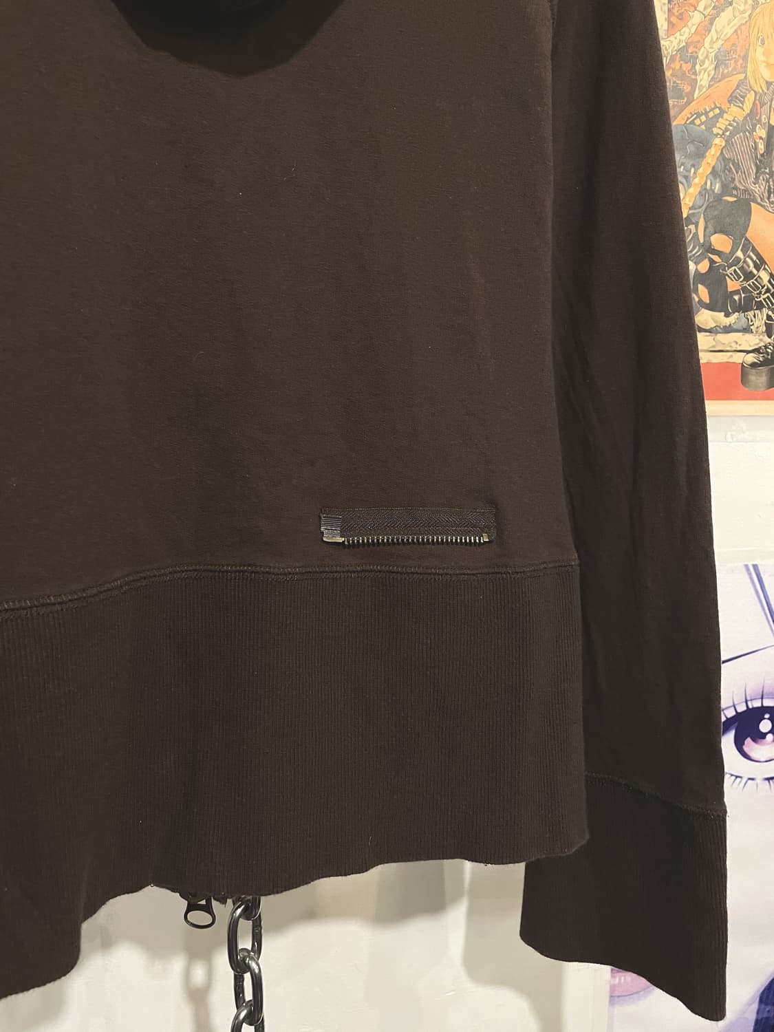 g.o.a 고아 지퍼 디테일 딥브라운 후드집업 y2k 상품이미지5