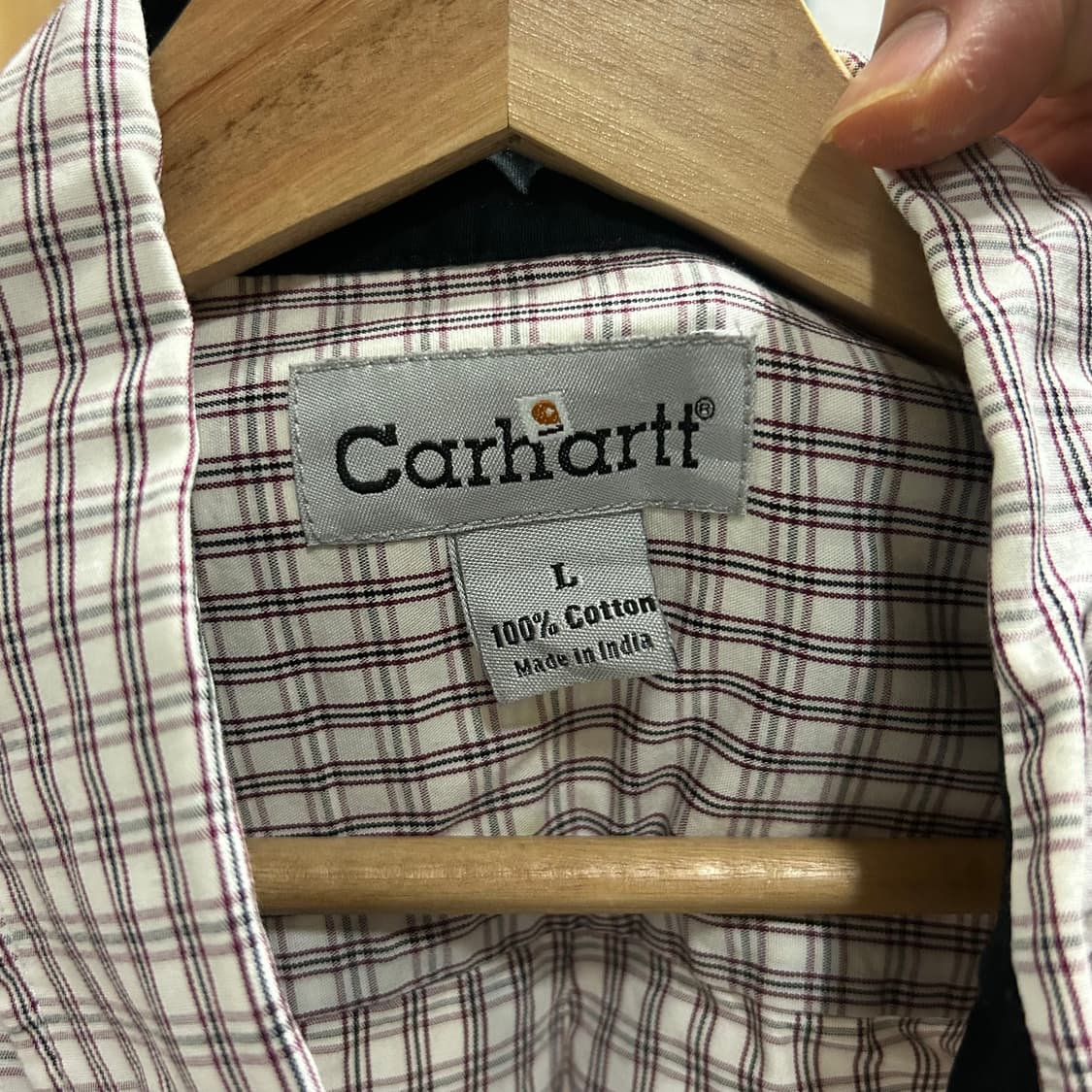 칼하트 매디슨 로고 크롭 체크셔츠 XL 상품이미지3