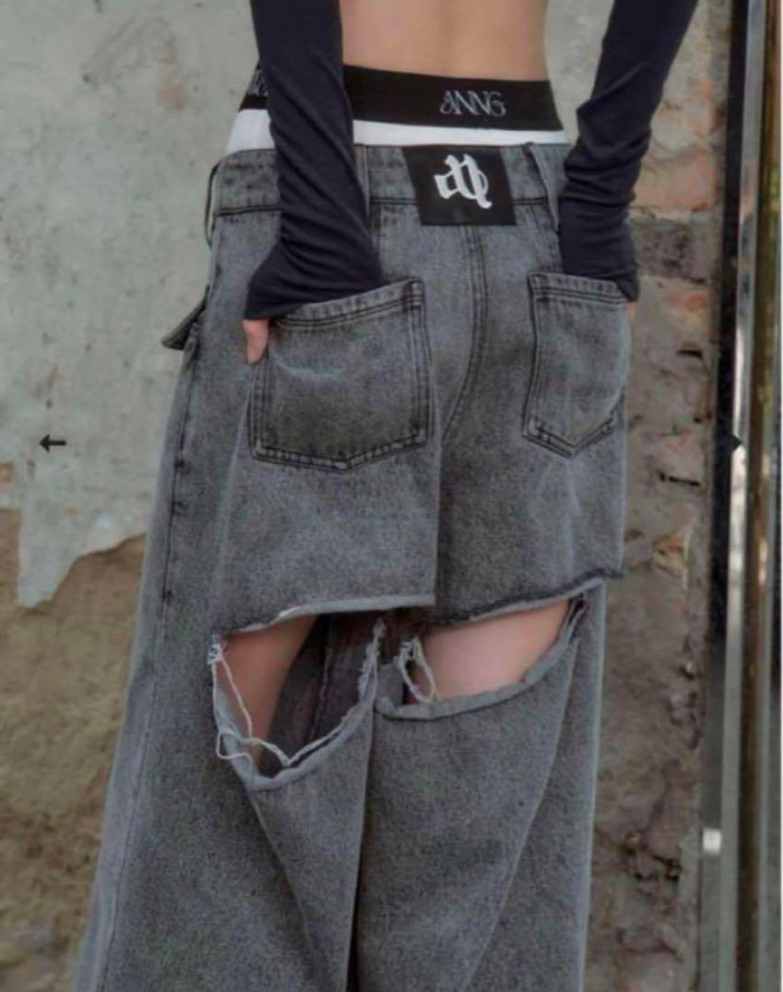 앤드왕 백 커팅 데님 팬츠 상품이미지2