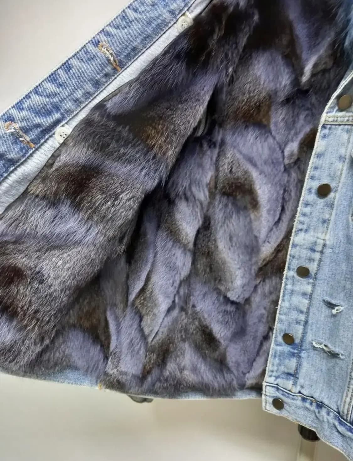 새 편집샵 디자이너 라쿤.폭스퍼 데님 퍼 자켓 F 상품이미지7