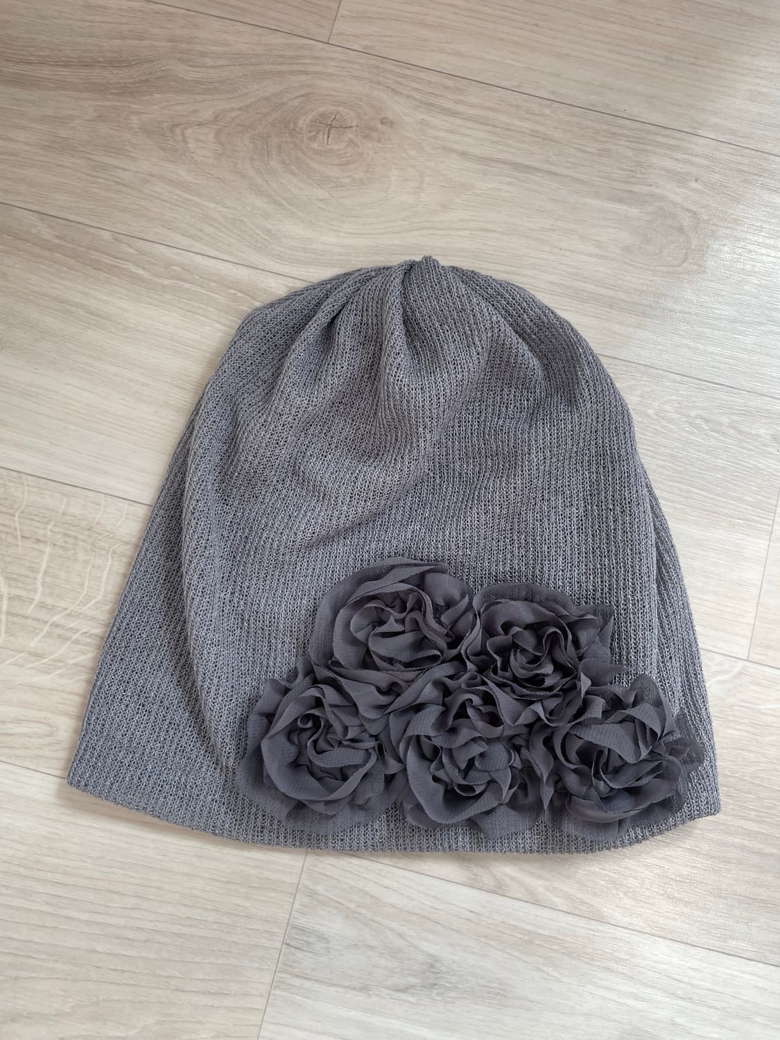 플라워 니트 비니 그레이 상품이미지3