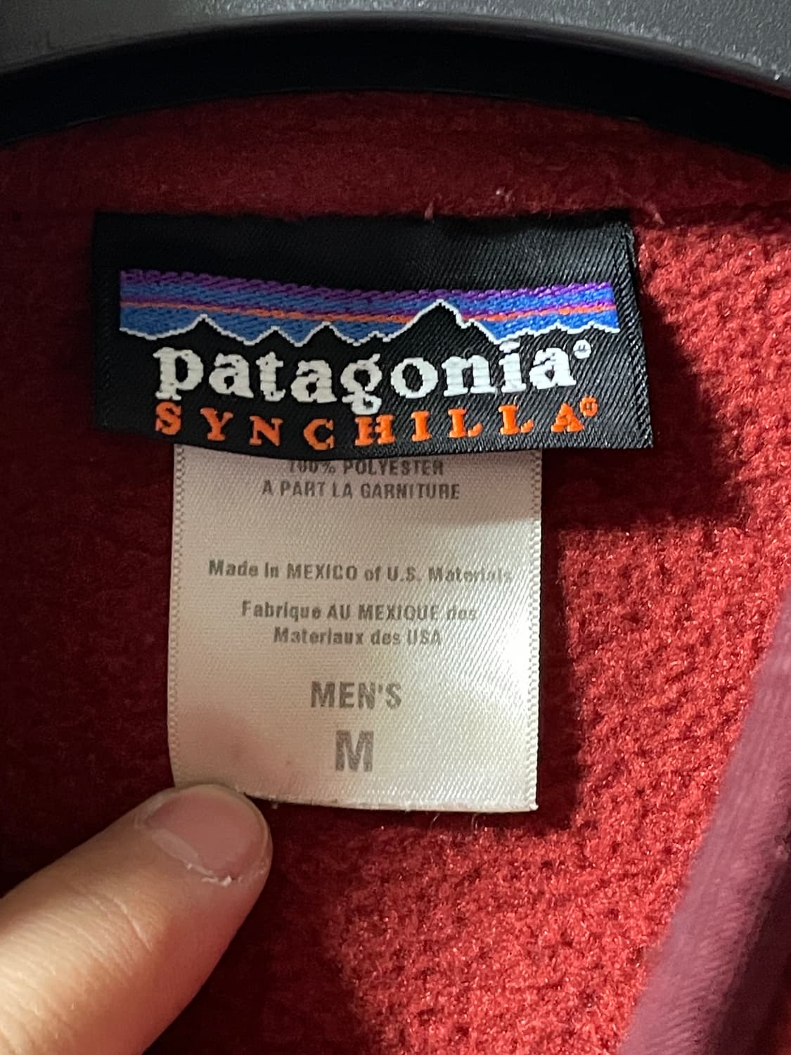 M 90s 파타고니아 신칠라 레드 하프집업 상품이미지5