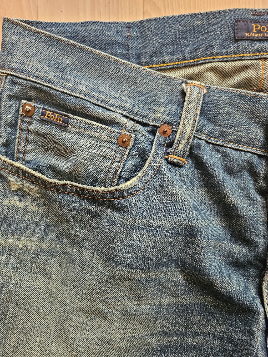 폴로 랄프로렌 워싱 데님 셀비지 청바지 32 상품이미지3
