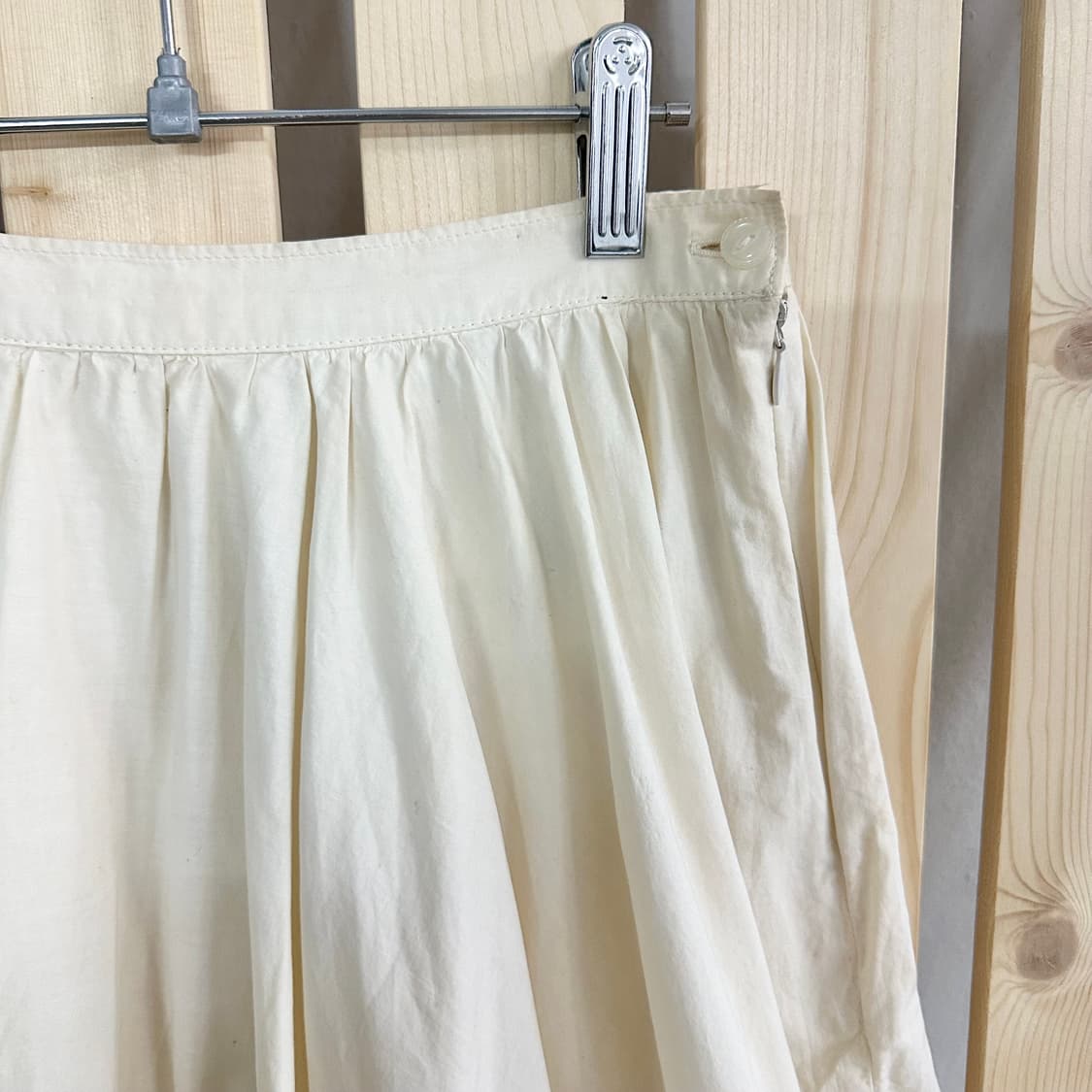 폴로 진스 빈티지 크림 펀칭 자수 레이스 롱 스커트 상품이미지5