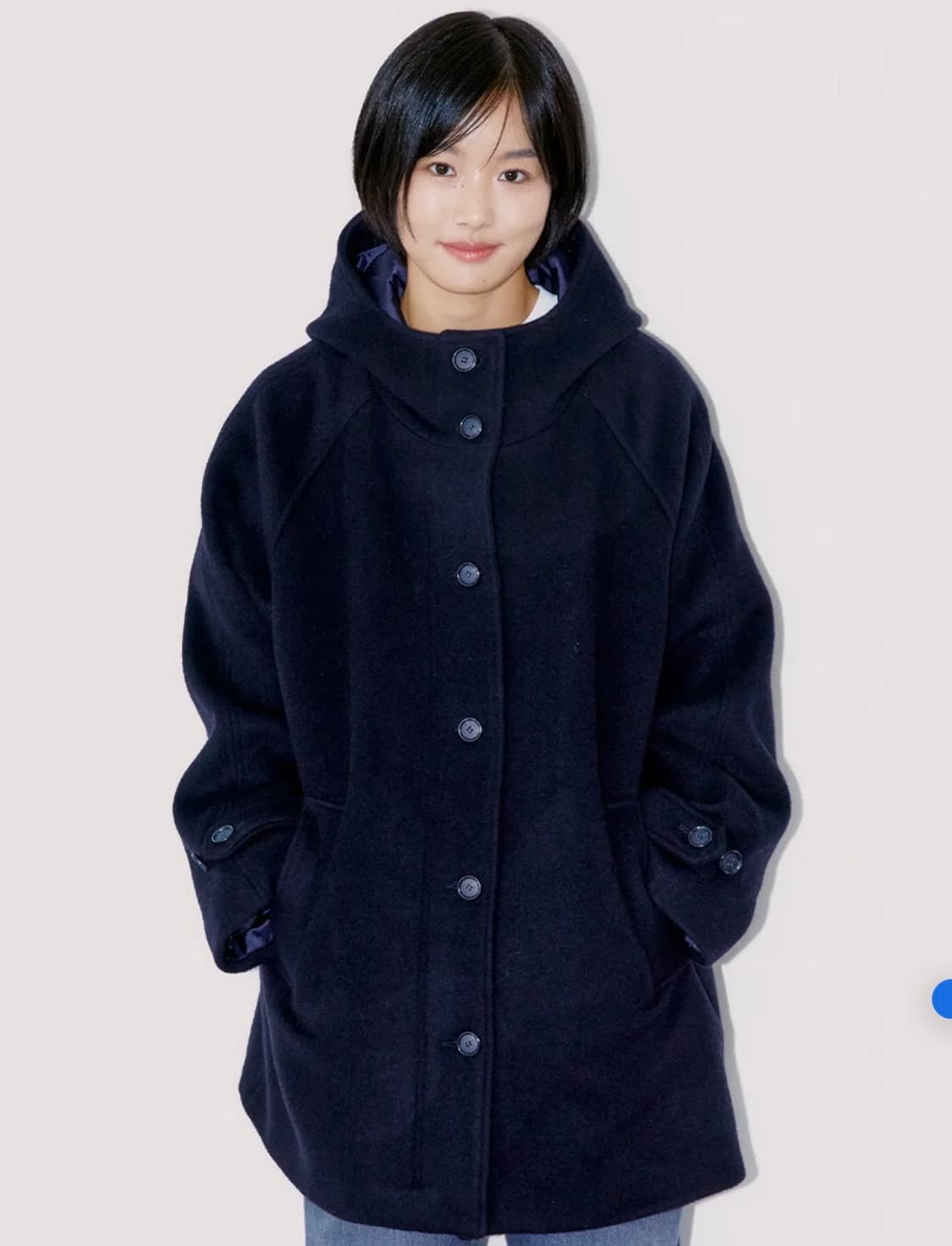 오피쉬 하프 코트 네이비  상품이미지1