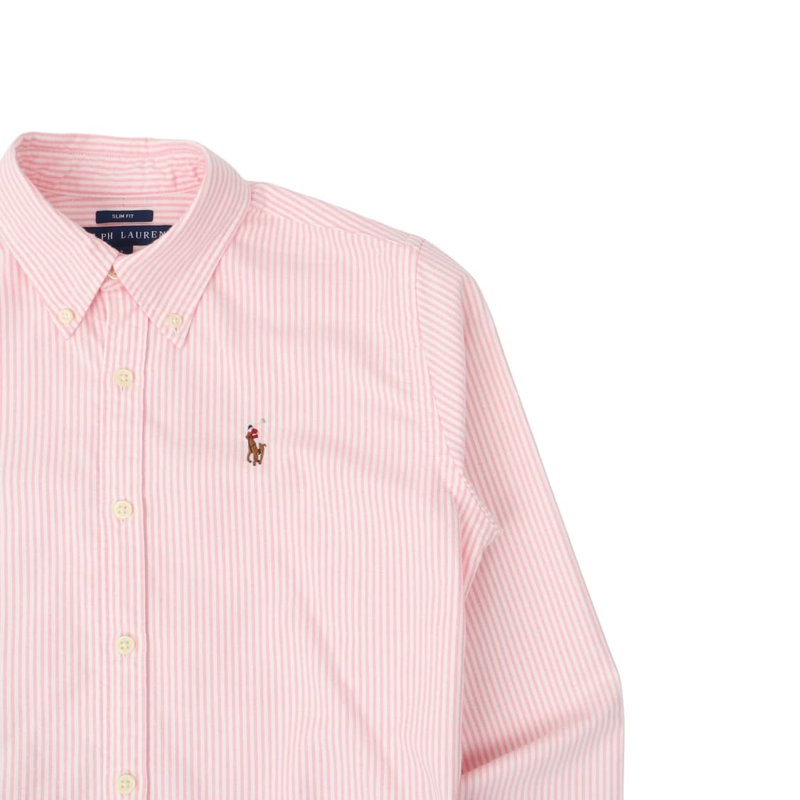 폴로 랄프로렌 우먼스 옥스포드 라이트 핑크 스트라이프 셔츠  상품이미지3