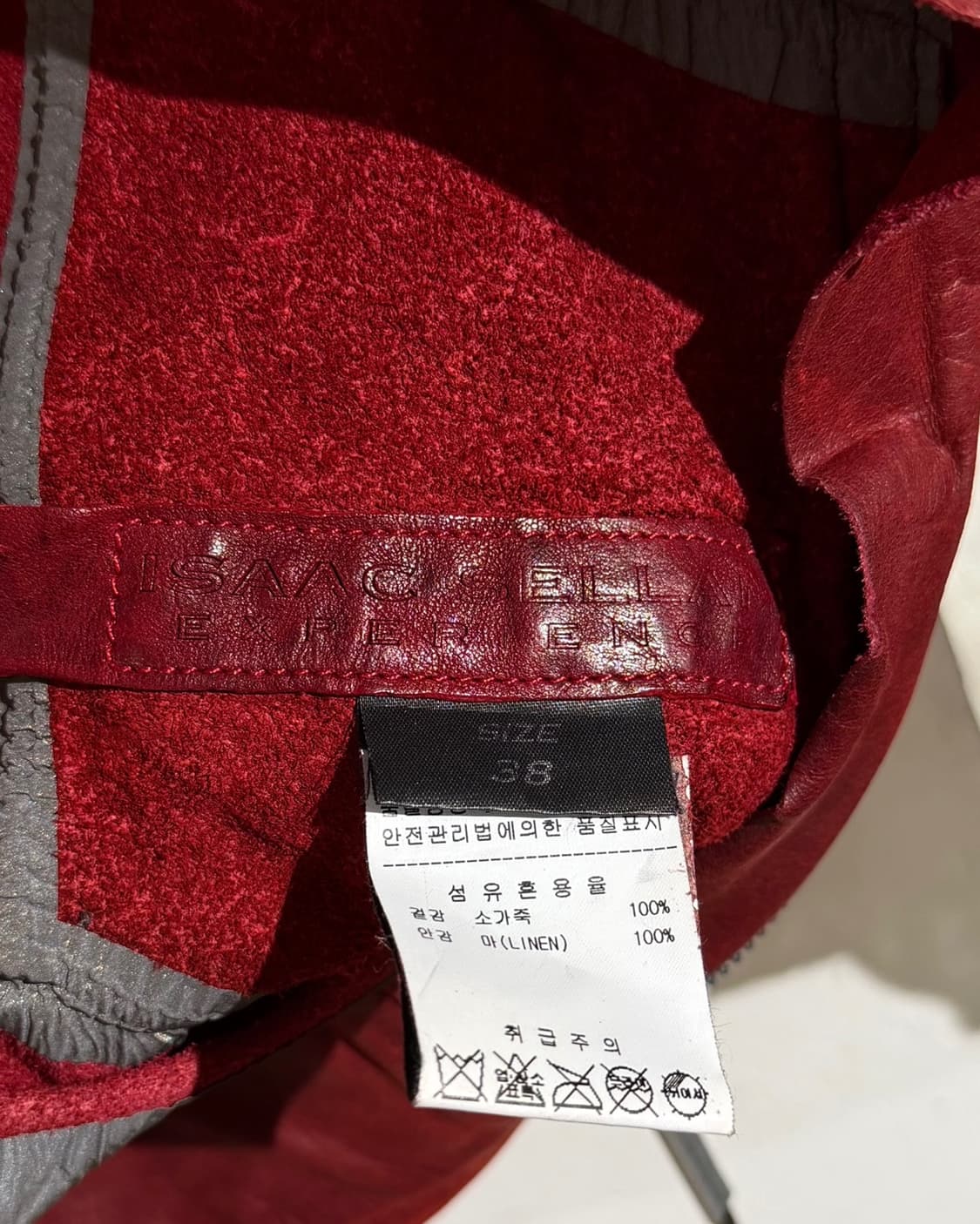 아이작 세럼 레드 하이넥 백지퍼 카우하이드 자켓 상품이미지7