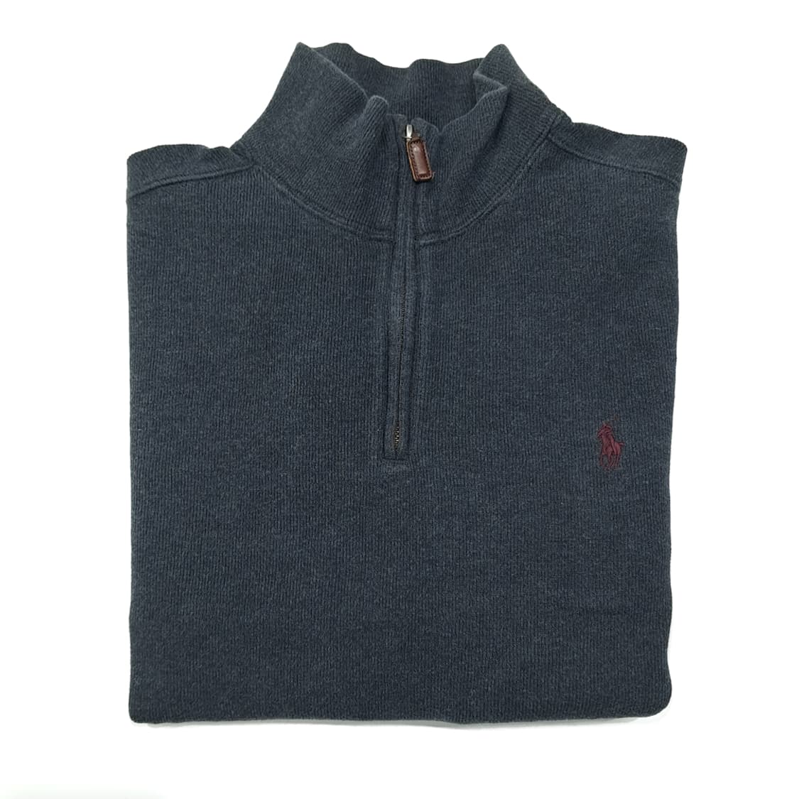 CL274 M 폴로 00s 가죽풀러 차콜그레이 하프집업 니트 스웨터 상품이미지7