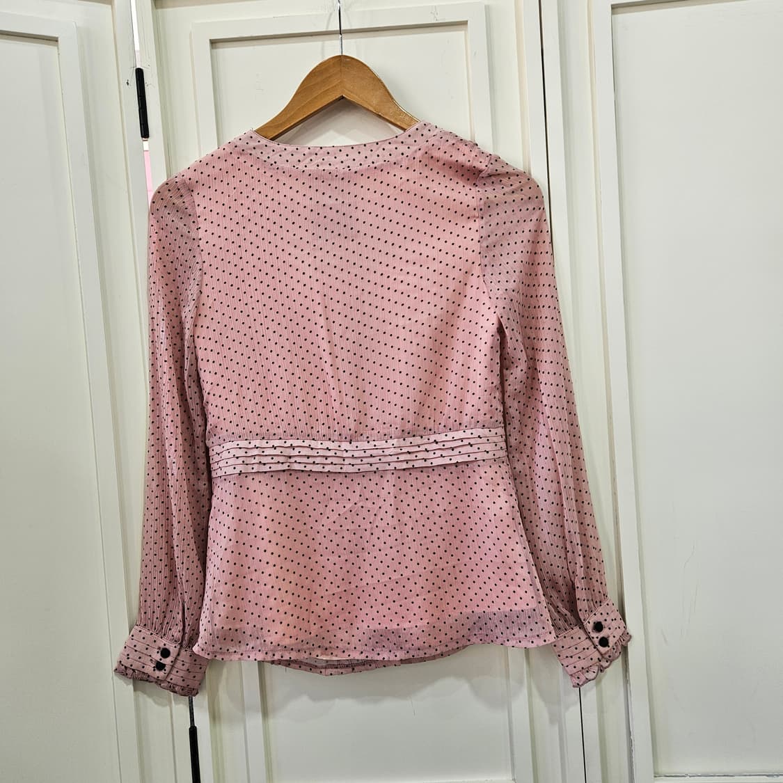 핑크 도트 리본 블라우스 상품이미지6