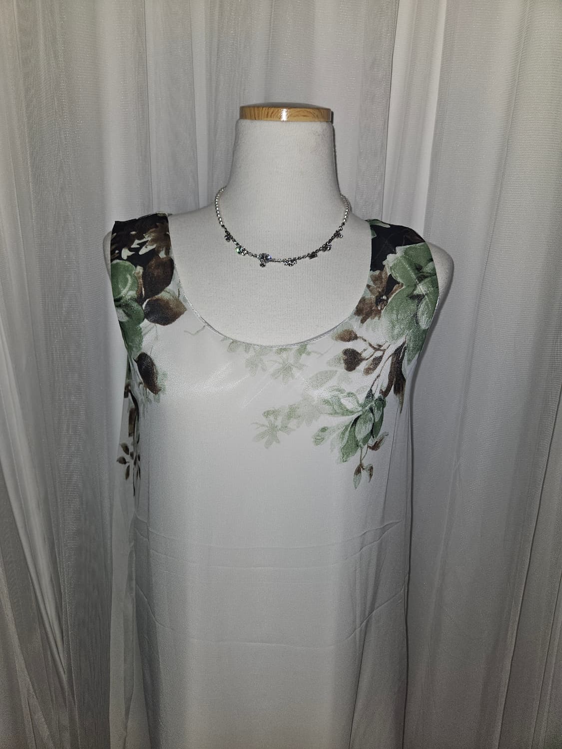 빈티지 페어리 포레스트 그린 쉬폰 시스루 드레스 상품이미지2