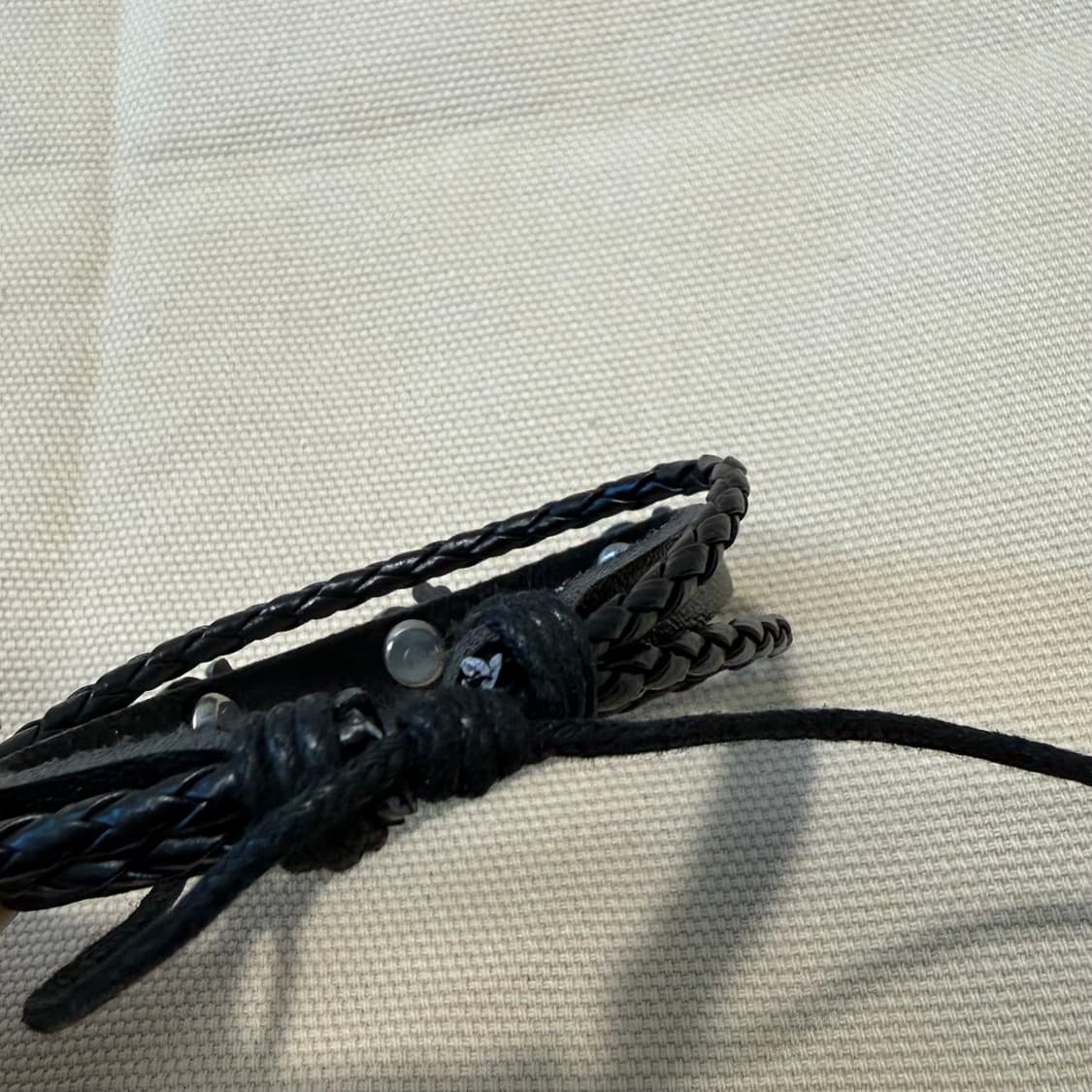 빈티지무드 스컬 헤드 아일렛 레더 팔찌  상품이미지4