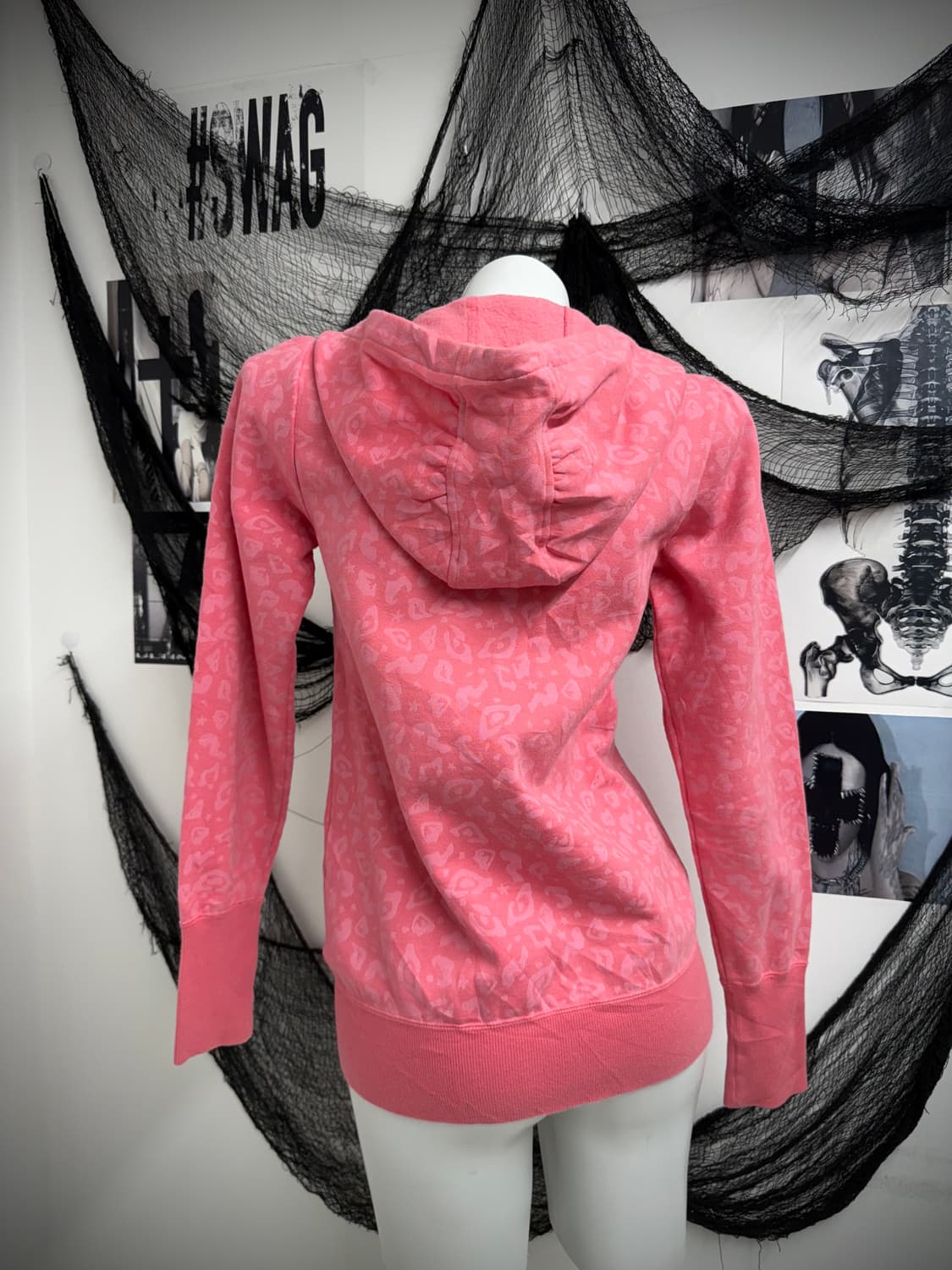 Pink leopard pattern hood zip up  상품이미지2