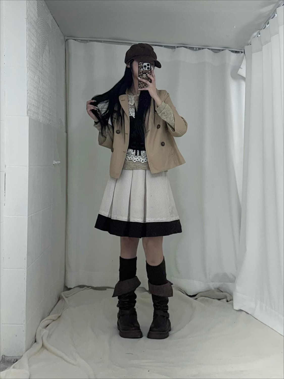 초코 브라운 니혼진 트렌치코트 코디세트  상품이미지2