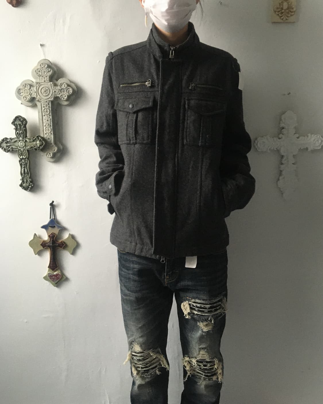 High neck woolen jacket 상품이미지1