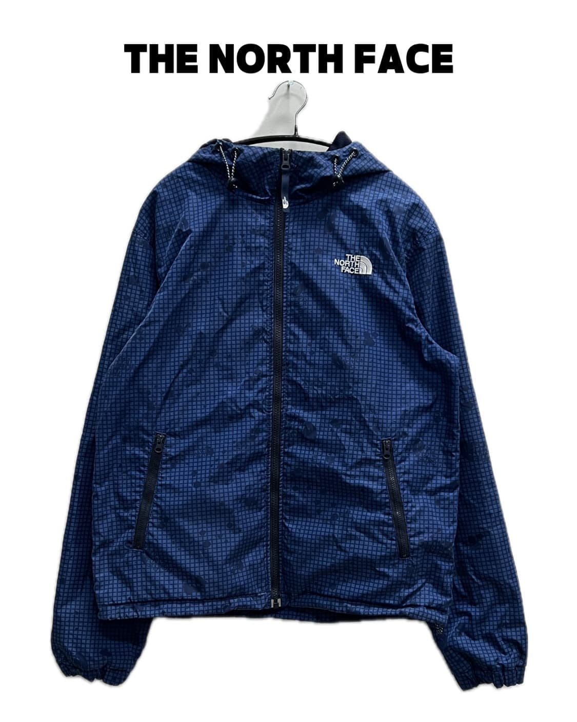(S) 노스페이스 그리드 패턴 바람막이 네이비 상품이미지1