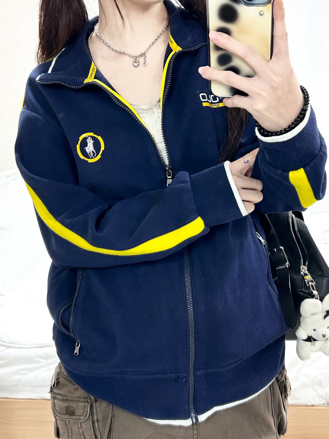 폴로 네이비 사이드라인 코튼집업 상품이미지5