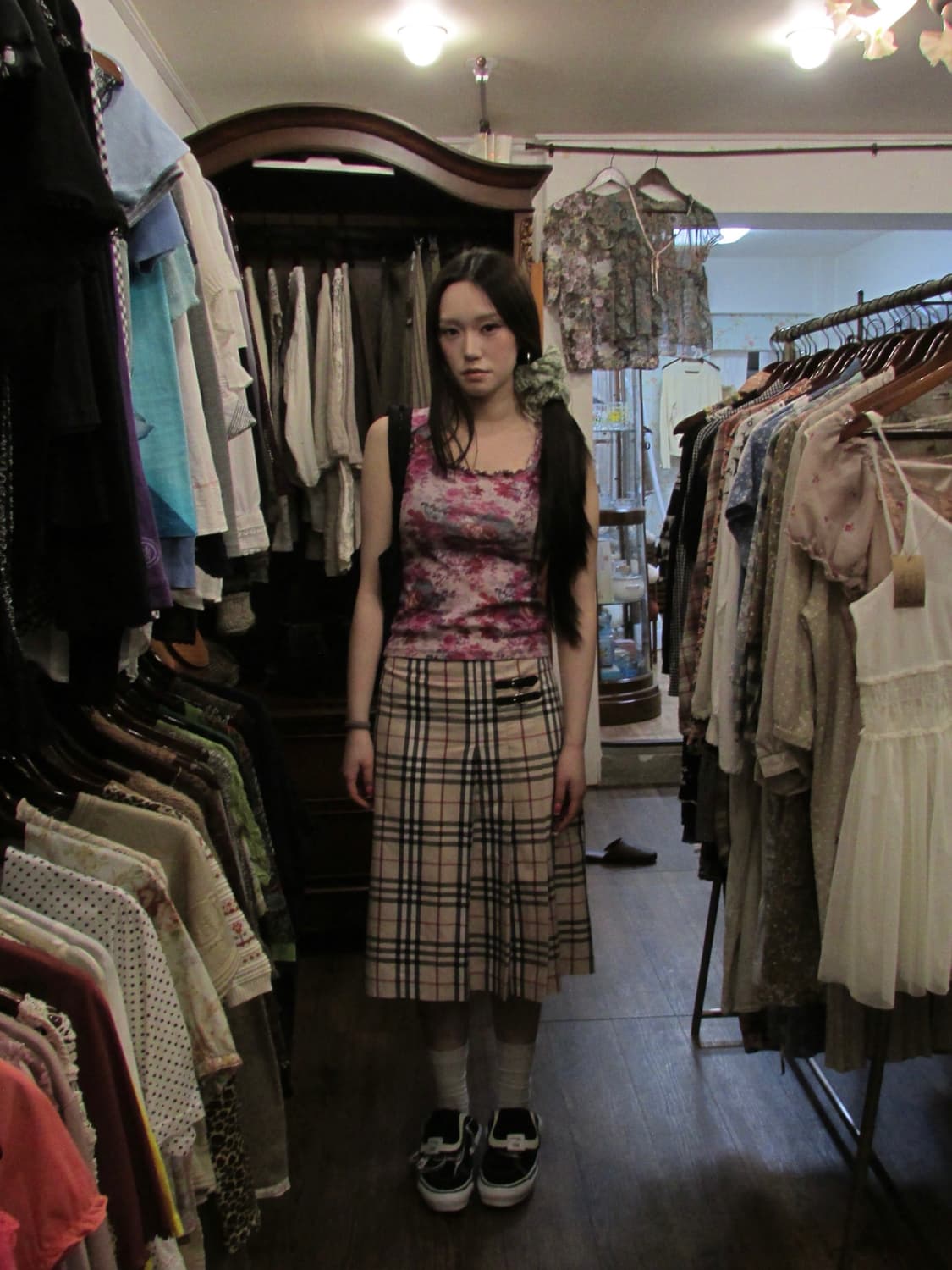 jpn vintage check skirt 상품이미지2
