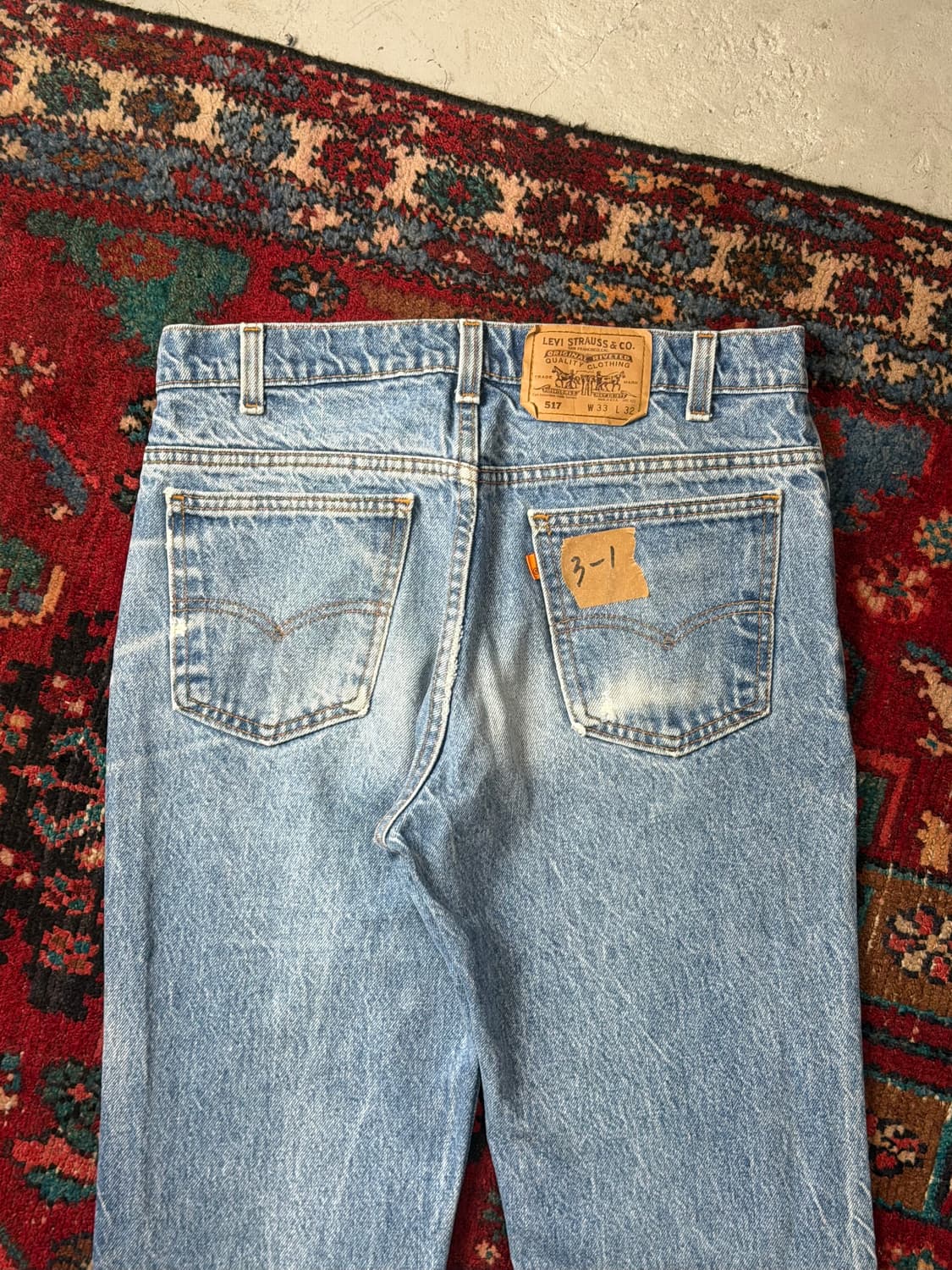 90's USA Made 빈티지 리바이스 517 오렌지탭 부츠컷 데님 상품이미지6