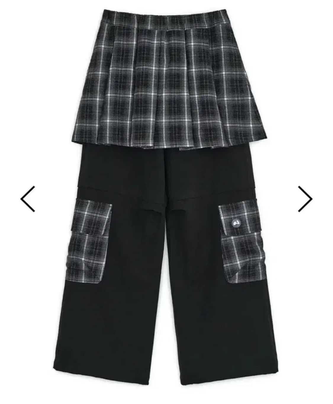 허그유어스킨 체크스커트 레이어드 팬츠 상품이미지1