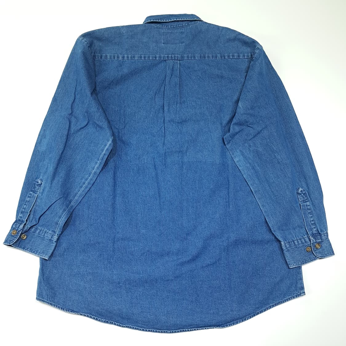 CL679 XL 디키즈 90s 코튼 버튼다운 중청 데님셔츠 남방 상품이미지7