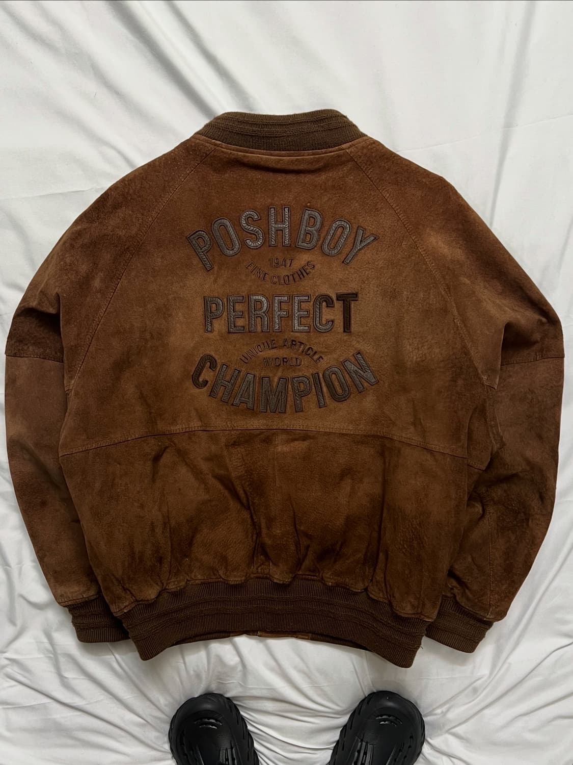 80s 포쉬보이 스웨이드 가죽 자켓 상품이미지2