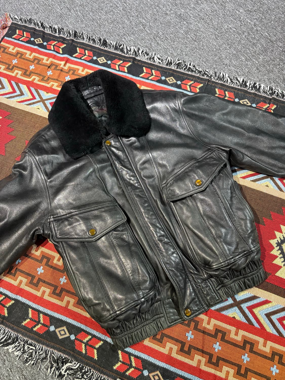 빈티지 양털,양가죽 100% 천연 무스탕자켓 상품이미지3