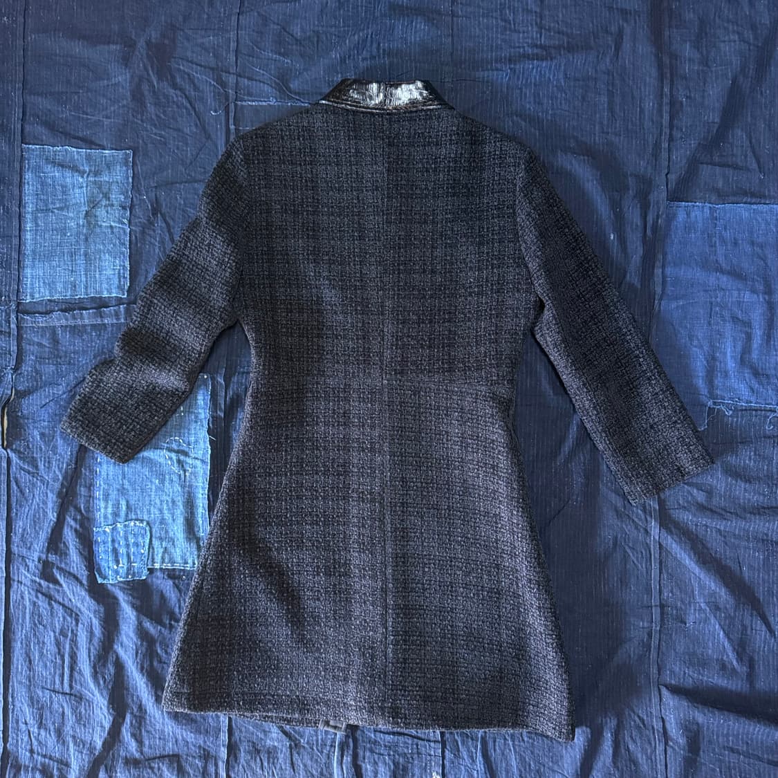 니쁜스 벨벳 트위드 & 레더 원피스 F 상품이미지5