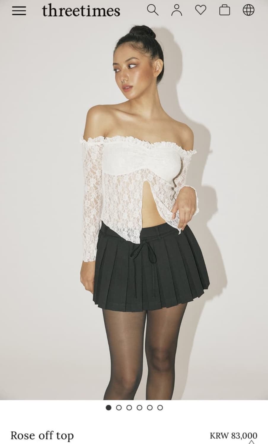 [S] 쓰리타임즈 로즈 오프 탑 아이보리 상품이미지3