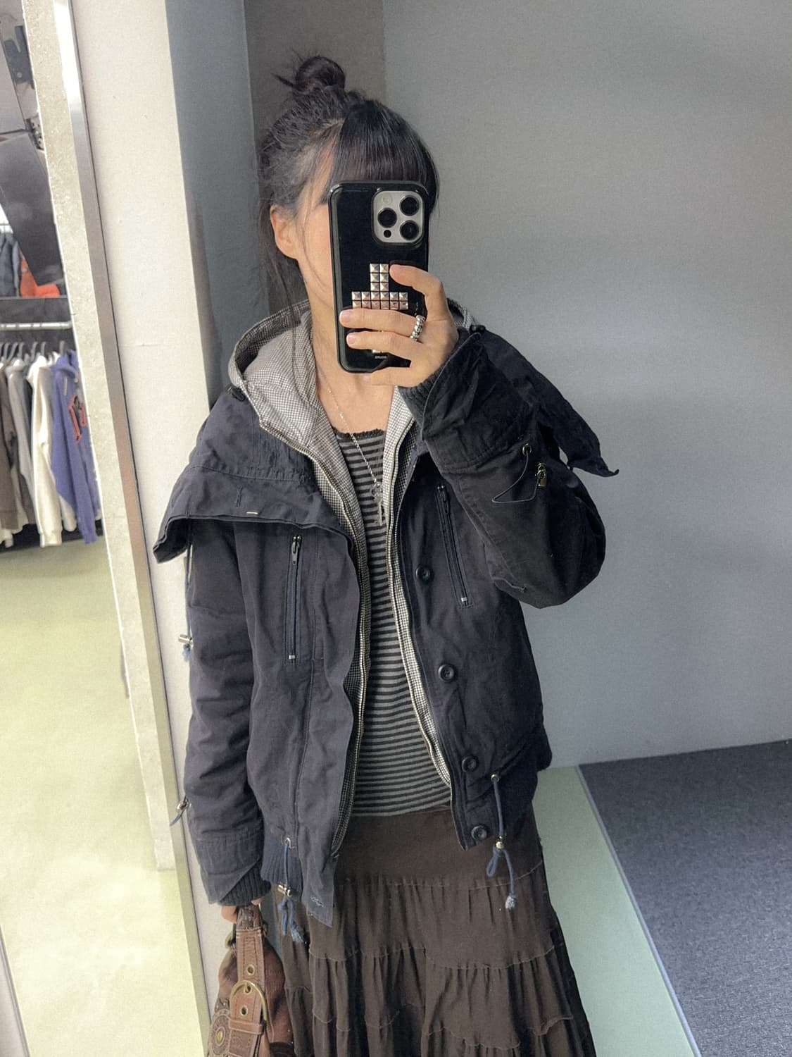 upstart highneck navy cotton jacket 상품이미지3