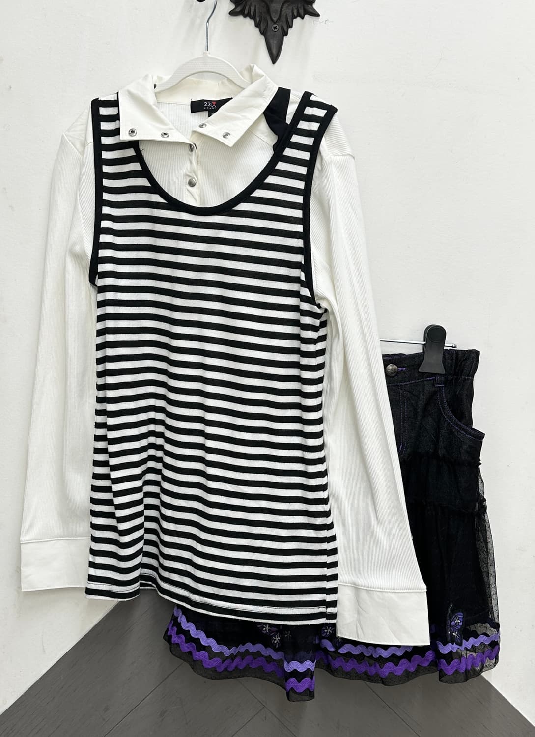 🖤나나깔 안나수이 코디세트🖤 레이어드 펑크 락 시크 이너 티셔츠 상품이미지2