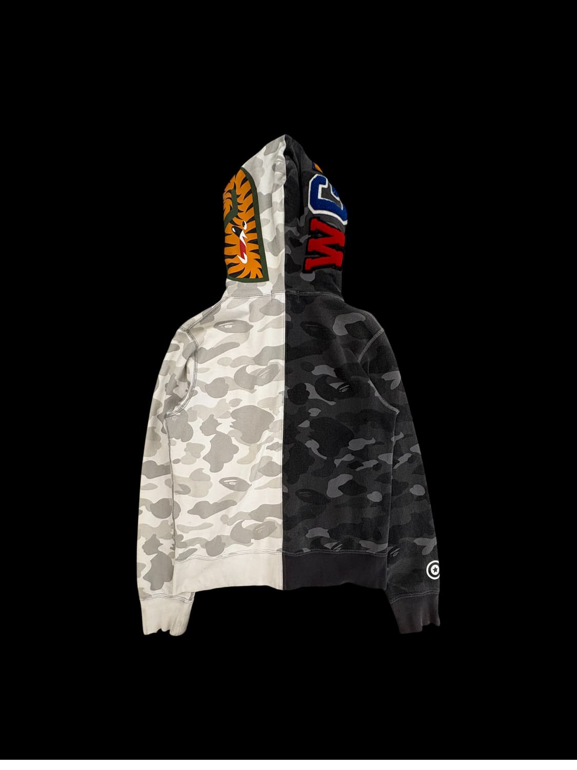 베이프 샤크 풀집 후디 블랙/화이트 카모 상품이미지2