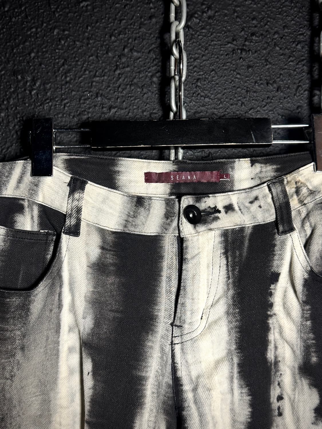 SEANA – Black & White Bleach Slim Pants  상품이미지3