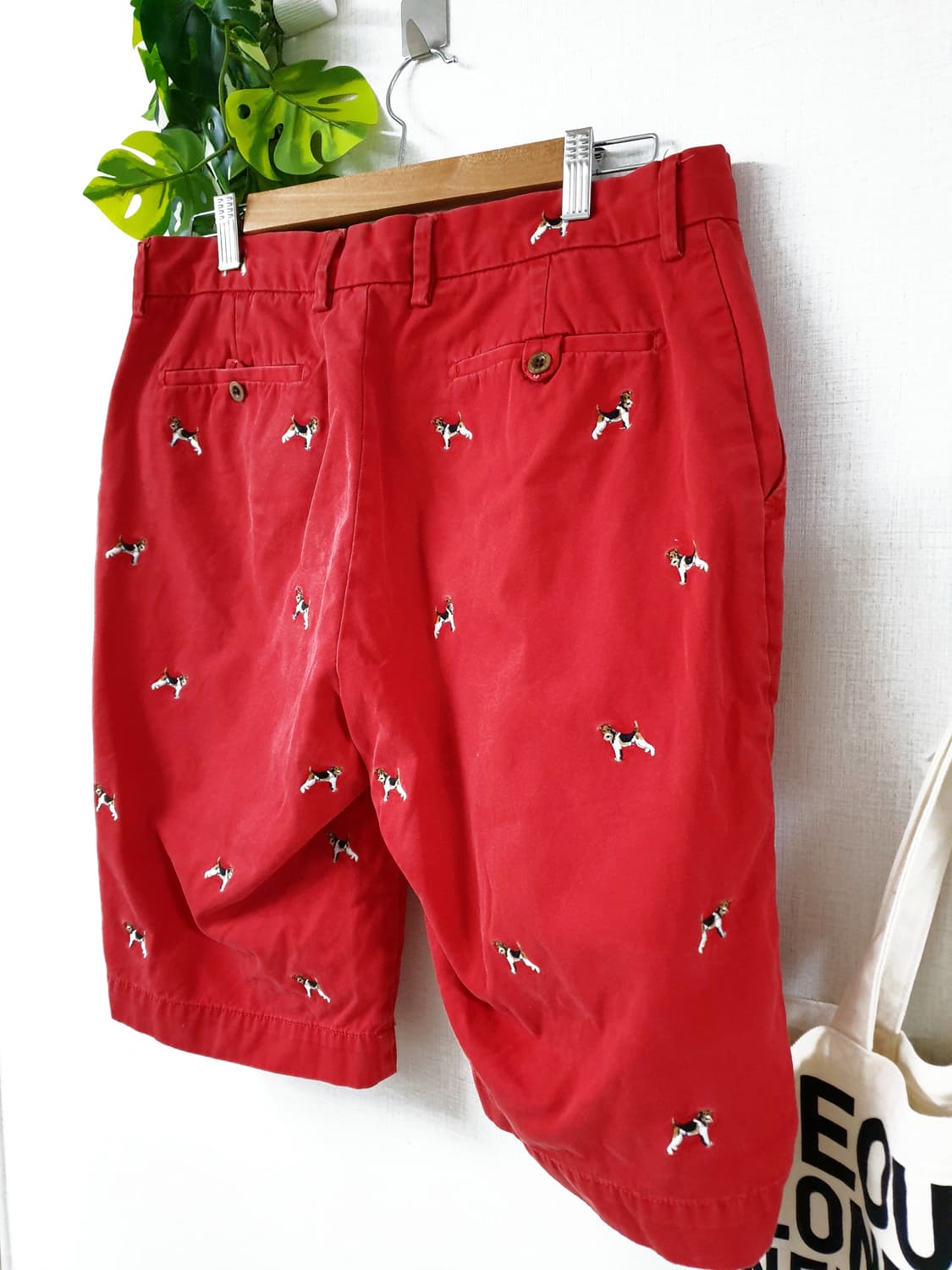 랄프로렌 남성버뮤다팬츠 강아지자수 33인치 레드 상품이미지3