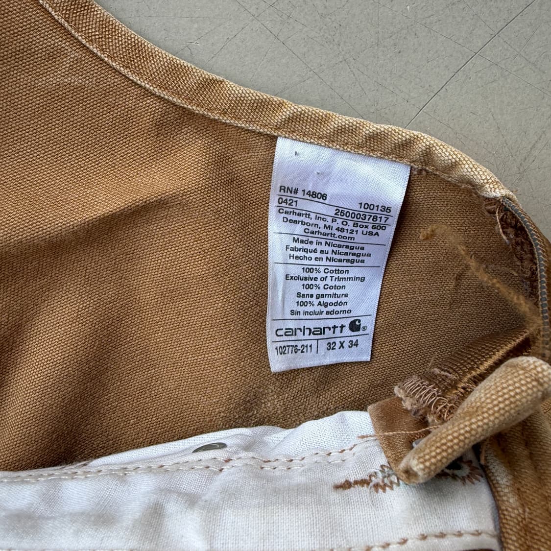 칼하트 덕 캔버스 더블니 오버롤 상품이미지6