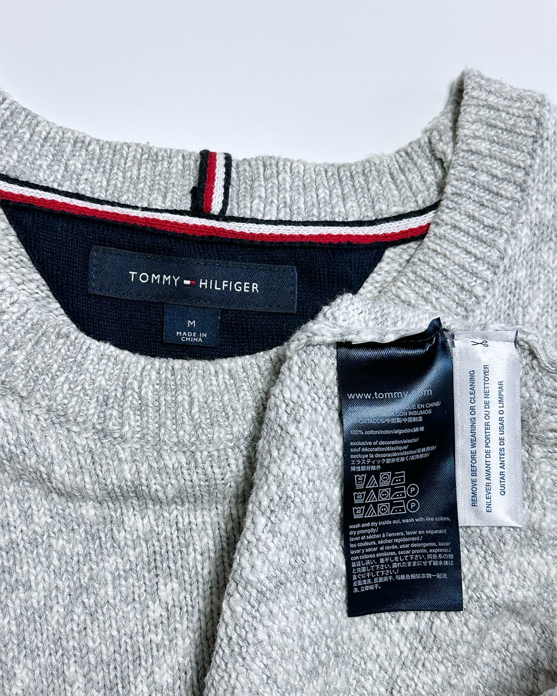 타미힐피거 니트 멜란지화이트 상품이미지3